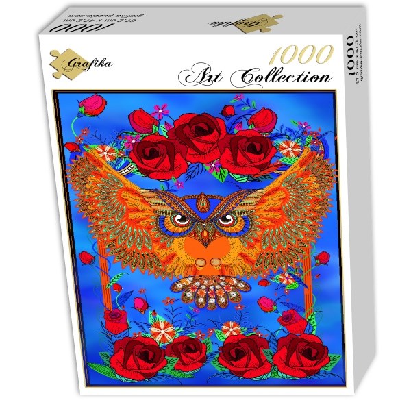 Grafika (01505) - "Owl & Roses" - 1000 pièces