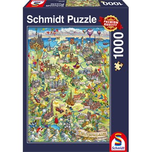 Schmidt Spiele (58330) - "Carte Illustrée de l'Allemagne" - 1000 pièces
