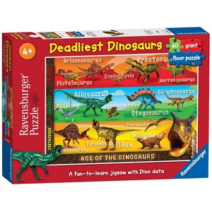 Ravensburger (05393) - "Deadliest Dinosaurs" - 60 pièces