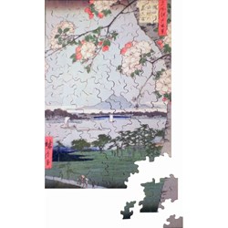 Puzzle Michele Wilson (A974-150) - Utagawa (Ando) Hiroshige: "Pommiers en fleurs" - 150 pièces