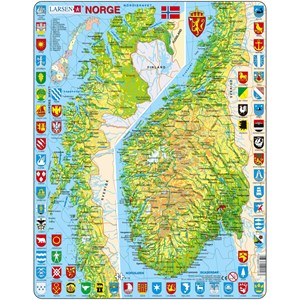 Larsen (K10) - "Carte de la Norvège - NO" - 65 pièces