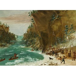 Grafika (02226) - George Catlin: "Campement de l'Expedition au-dessous des Chutes de Niagara. Le 20 janvier 1679, 1847" - 300 pièces