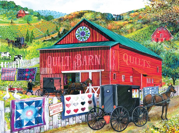 SunsOut (28785) - Tom Wood: "Stopping at the Quilt Barn" - 1000 pièces