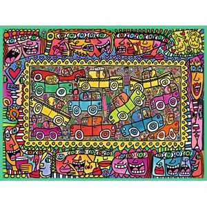 Ravensburger (16356) - James Rizzi: "We are on our way to your party" - 1500 pièces