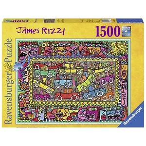 Ravensburger (16356) - James Rizzi: "We are on our way to your party" - 1500 pièces