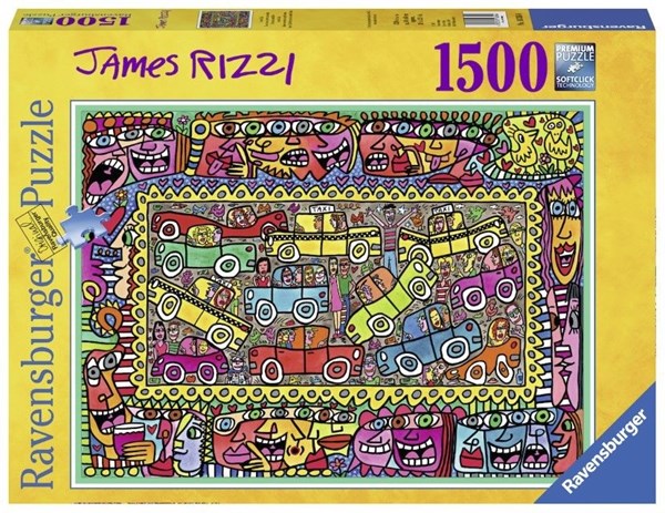 Ravensburger (16356) - James Rizzi: "We are on our way to your party" - 1500 pièces