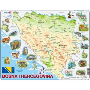 Larsen (A20) - "Carte de Bosnie Herzégovine avec ses Animaux (en langue Bosniaque)" - 57 pièces