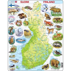 Larsen (K75) - "Carte de la Finlande et ses Animaux - FI" - 78 pièces