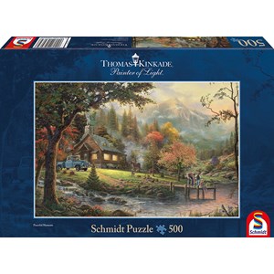 Schmidt Spiele (58465) - Thomas Kinkade: "Idylle au bord de la rivière" - 500 pièces