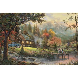 Schmidt Spiele (58465) - Thomas Kinkade: "Idylle au bord de la rivière" - 500 pièces