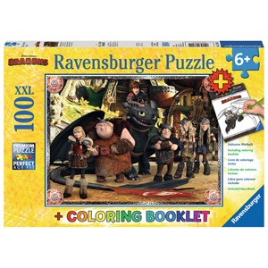 Ravensburger (13701) - "Dragons + Coloring Booklet" - 100 pièces