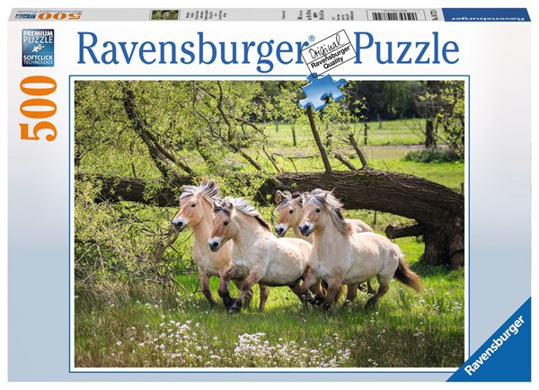Ravensburger (14772) - "Norwegian Fjord Horses" - 500 pièces