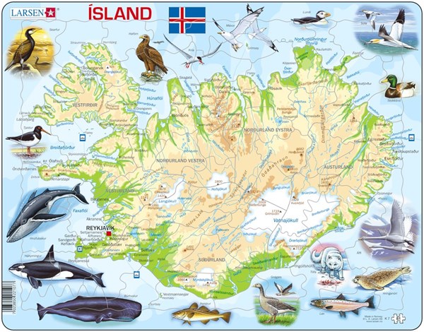 Larsen (K7) - "Carte de l'Islande (en Islandais)" - 81 pièces
