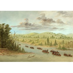 Grafika (02236) - George Catlin: "Expédition de La Salle En entrant dans le Mississippi à Canoës le 6 février 1682" - 1000 pièces