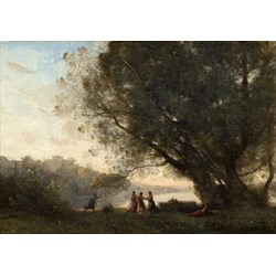 Grafika (01966) - Jean-Baptiste-Camille Corot: "Danse sous les Arbres au Bord du Lac, 1865-1870" - 1000 pièces