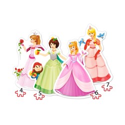 Castorland (B-04409) - "Pretty Princesses" - 4 5 6 7 pièces