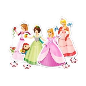 Castorland (B-04409) - "Pretty Princesses" - 4 5 6 7 pièces