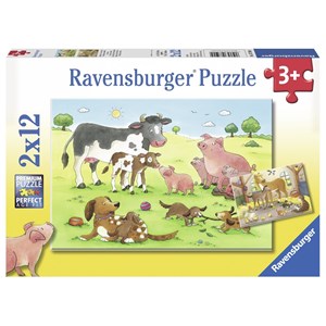 Ravensburger (07590) - "Familles d'Animaux de la ferme" - 12 pièces