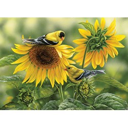 Cobble Hill (51818) - Rosemary Millette: "Sunflowers and Goldfinches" - 1000 pièces