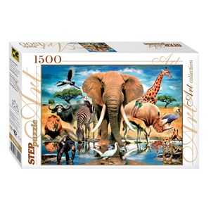 Step Puzzle (83042) - "Animaux Sauvages Africains" - 1500 pièces