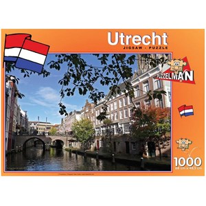 PuzzelMan (424) - "Pays Bas, Utrecht, Vue sur le canal" - 1000 pièces