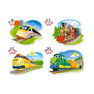 Castorland (B-043033) - "Funny Trains" - 8 12 15 20 pièces