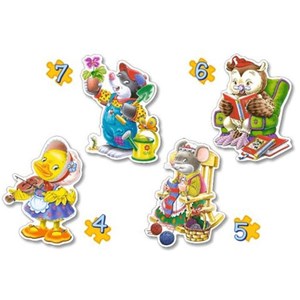 Castorland (B-04102) - "Playing Animals" - 4 5 6 7 pièces