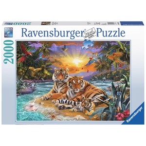 Ravensburger (16624) - "Tiger Family at Sunset" - 2000 pièces