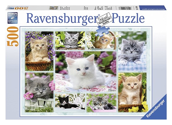 Ravensburger (14196) - "Chatons dans leurs corbeilles" - 500 pièces
