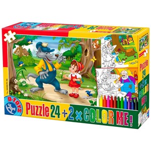 D-Toys (50380-PC-06) - "The Little Red Cap + 2 drawings to color" - 24 pièces