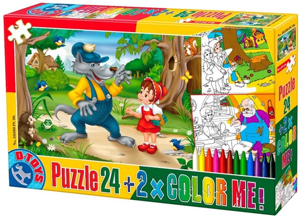 D-Toys (50380-PC-06) - "The Little Red Cap + 2 drawings to color" - 24 pièces