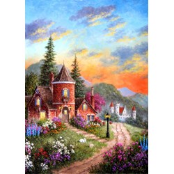 Grafika (T-00518) - Dennis Lewan: "Castle Ridge Manor" - 1000 pièces