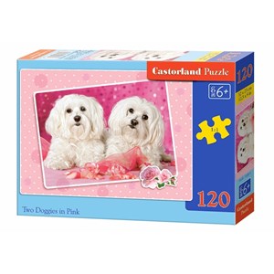 Castorland (B-13128) - "Two Doggies in Pink" - 120 pièces