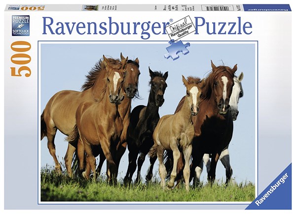Ravensburger (14717) - "Herd of horses" - 500 pièces