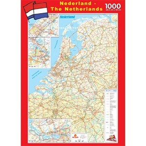 PuzzelMan (06108) - "Carte routière des Pays-Bas" - 1000 pièces