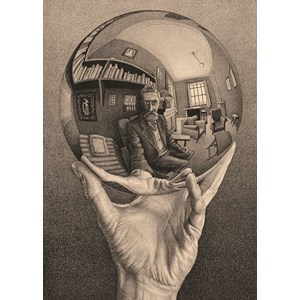PuzzelMan (818) - M. C. Escher: "Globe in Hand" - 1000 pièces