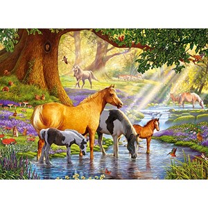 Castorland (B-030286) - "Horses by the Stream" - 300 pièces