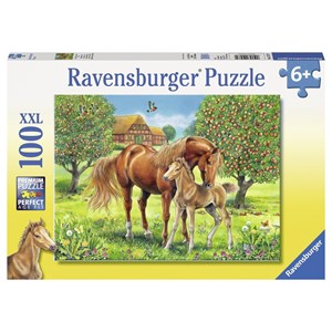 Ravensburger (10577) - "Chevaux Heureux dans la Prairie" - 100 pièces