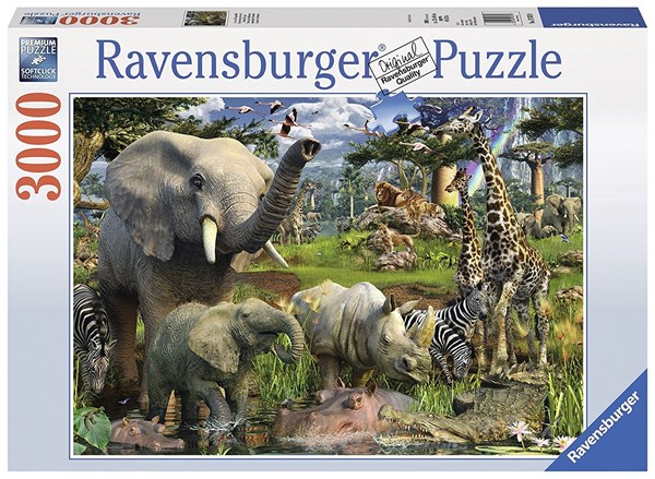 Ravensburger (17070) - "Animals at the Waterhole" - 3000 pièces