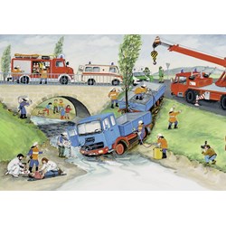 Ravensburger (08851) - "Accident de la Route et Incendie en Ville" - 24 pièces