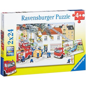 Ravensburger (08851) - "Accident de la Route et Incendie en Ville" - 24 pièces