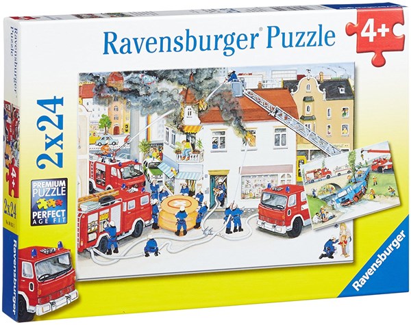 Ravensburger (08851) - "Accident de la Route et Incendie en Ville" - 24 pièces