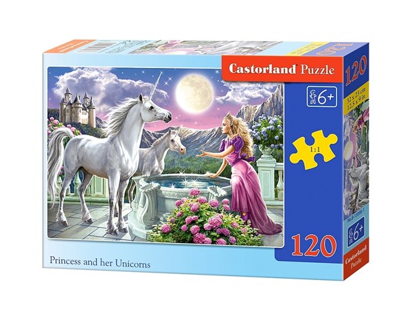 Castorland (B-13098) - "La Princesse et ses Licornes" - 120 pièces