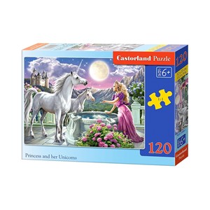 Castorland (B-13098) - "La Princesse et ses Licornes" - 120 pièces