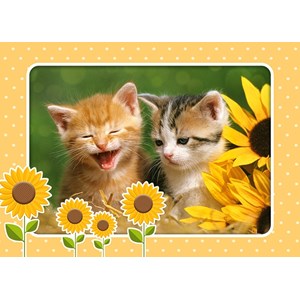 Castorland (B-06779) - "Deux Chatons dans des Tournesols" - 60 pièces