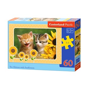 Castorland (B-06779) - "Deux Chatons dans des Tournesols" - 60 pièces