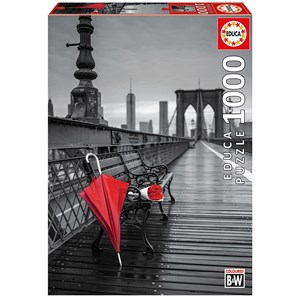 Educa (17691) - "Red Umbrella, Brooklyn Bridge" - 1000 pièces