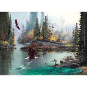 SunsOut (53124) - Lionel Dougy: "River Eagles" - 1000 pièces