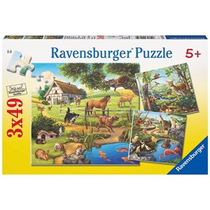 Ravensburger (09265) - "Animaux sauvages, domestiques et du zoo" - 49 pièces