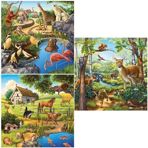 Ravensburger (09265) - "Animaux sauvages, domestiques et du zoo" - 49 pièces